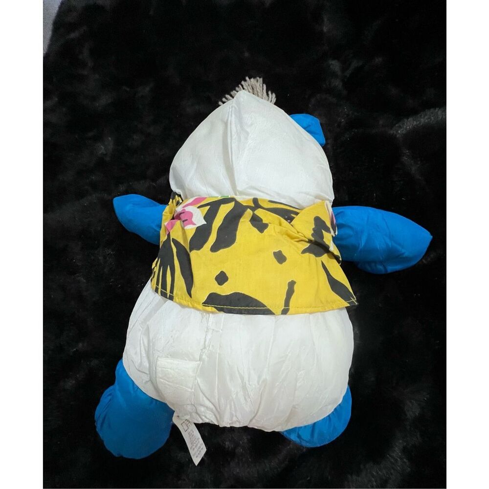Fisher Price Puffalumps Wild Thing Blue White Panda Bear With Shirt 1987 VTG - Picture 5 of 5